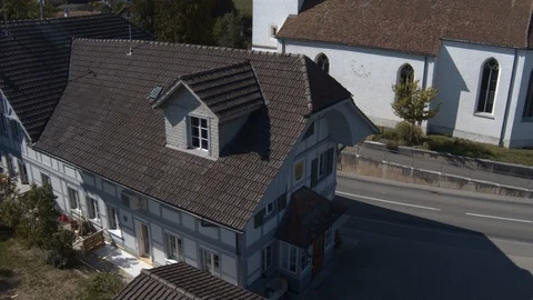 Panoramic view Of the architecture Old Typical village in Bern, Switzerland. Stock Footage 121011865