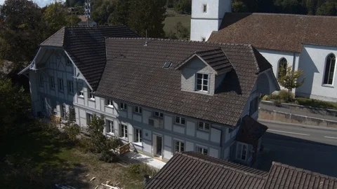 Panoramic view Of the architecture Old Typical village in Bern, Switzerland. Stock Footage 121011955