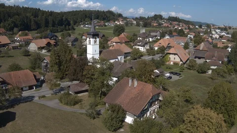 Panoramic view Of the architecture Old Typical village in Bern, Switzerland. Stock Footage 121012037
