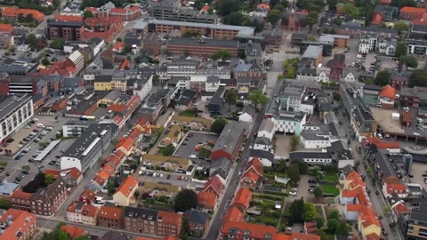 Panoramic view around the city Herning in Denmark Video stock 305261014