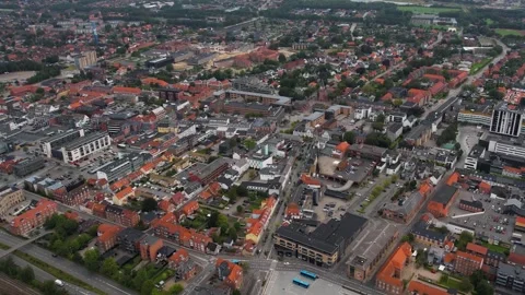 Panoramic view around the city Herning in Denmark Vídeos de archivo 305276063