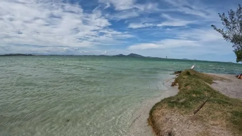 Panoramic View of Arubinha Coastal Landscape in Arraial do Cabo, Brazil Stock Footage 340922166