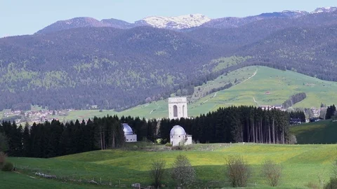 Panoramic view of the astronomical observatory and the war memorial Stock Footage 89296083