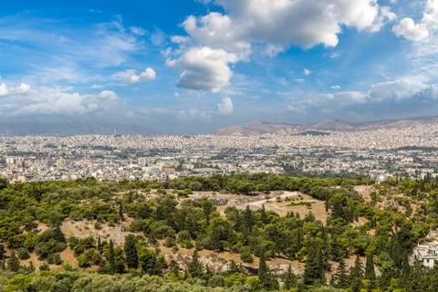 Panoramic view of Athens, Greece Stock Photos
