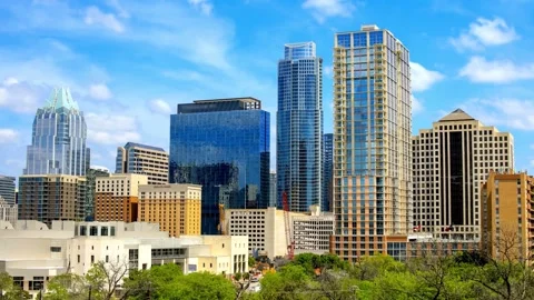 Panoramic View of Austin, Texas Skyline with Lush Greenery Video stock 310649208