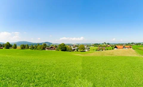 Panoramic view of an austrian landscape Stock Photos
