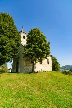 Panoramic view of an austrian landscape Stock Photos