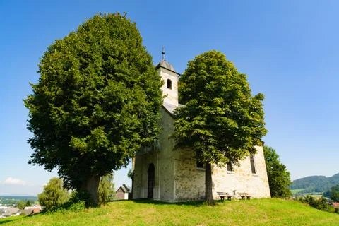 Panoramic view of an austrian landscape Stock Photos