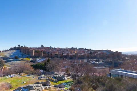 Panoramic view of Avila, Spain Stock Photos