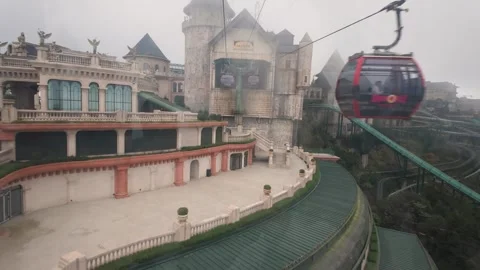 Panoramic view of Ba Na Hills French Village in Da Nang, Vietnam Video stock 341779342