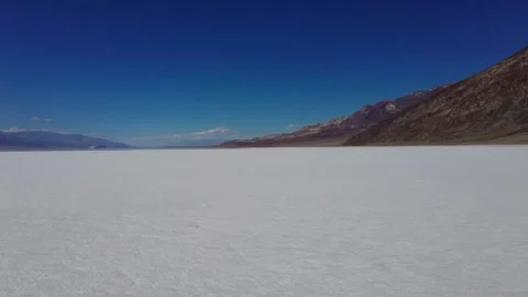 Panoramic View of Badwater Basin Salt Flats in Death Valley Stock Footage 330972660