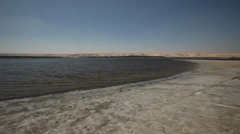 Panoramic view of Bahariya Oasis lake, Egypt Stock Footage 34801983