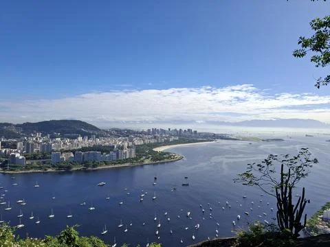 Panoramic view of Baia de Guanabara in Rio de Janeiro Stock Photos