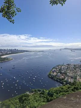 Panoramic view of Baia de Guanabara in Rio de Janeiro Stock Photos