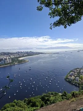 Panoramic view of Baia de Guanabara in Rio de Janeiro Stock Photos
