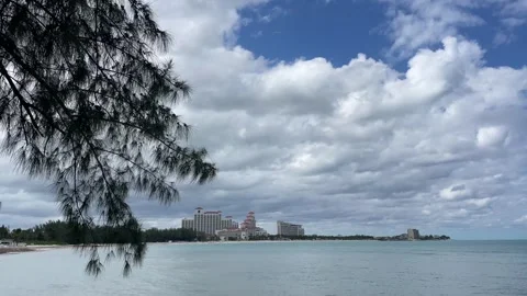 Panoramic view on the Baja mar beach in Bahamas Stock-Footage 329900452