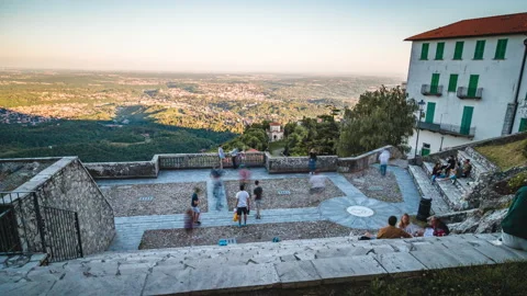 Panoramic view of balcony on the Sacro Monte di Varese. Timelapse 4K Stock Footage 133208935