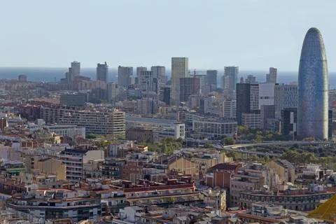 Panoramic view of barcelona Stock Photos