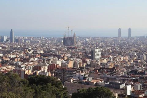 Panoramic view of Barcelona Stock Photos