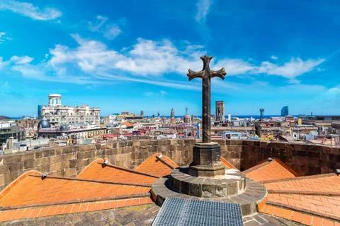 Panoramic view of Barcelona Stock-Fotos