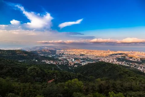 Panoramic view of Barcelona Stock Photos