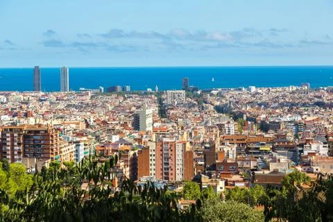 Panoramic view of Barcelona Stock Photos
