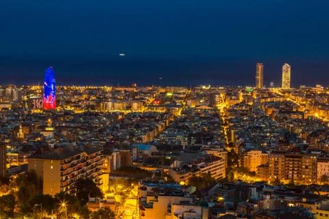Panoramic view of Barcelona Stock Photos