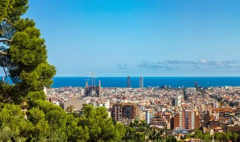 Panoramic view of Barcelona Stock-Fotos