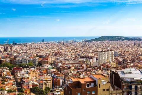 Panoramic view of Barcelona Fotos Stock