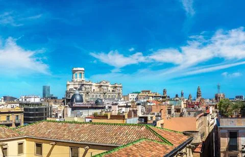 Panoramic view of Barcelona Stock Photos