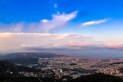 Panoramic view of Barcelona Stock Photos