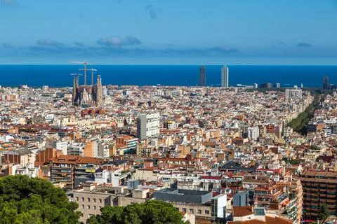 Panoramic view of Barcelona Stock Photos