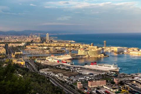 Panoramic view of Barcelona Stock Photos