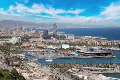 Panoramic view of Barcelona Stock Photos