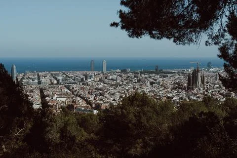 A panoramic view of Barcelona Stock Photos
