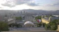 Panoramic view of Barcelona with Plaza de Carles Buigas 4k or 4k+ Resolution