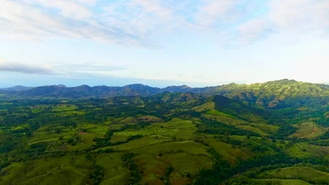 Panoramic view of a barren landscape. Natural summer mountain landscape. Video stock 335145180