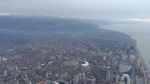 Panoramic view of Batumi from a drone, Adjara, Georgia Stock Footage 161936318
