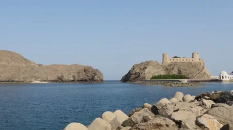 Panoramic view of the bay of Muscat, Oman 2 Stock Footage 48930425