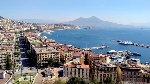 Panoramic view of the Bay of Naples - Italy Stock Footage 73455347