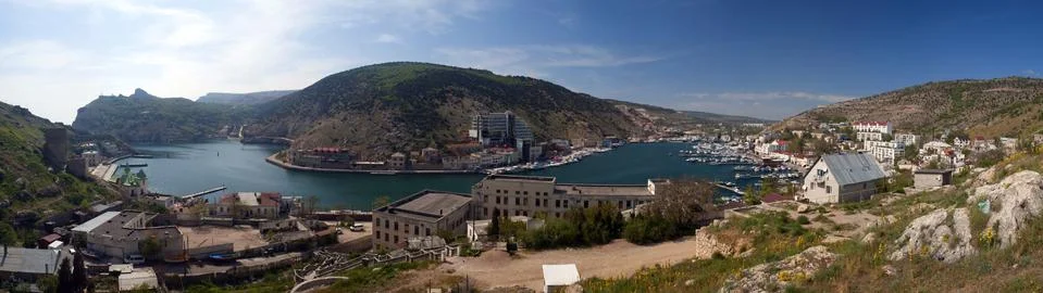 Panoramic view of bay Stock Photos