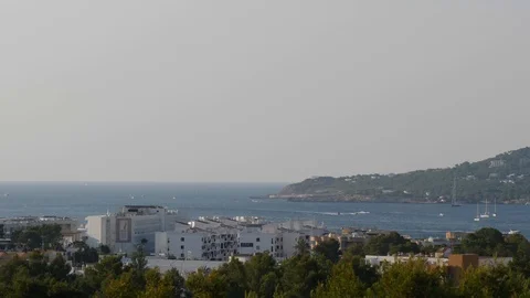 Panoramic view of the bay of san antonio, ibiza Stockbeeldmateriaal 106307992
