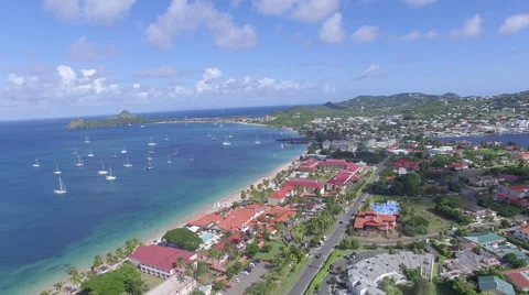 Panoramic view of a bay in St Lucia Stock Footage 61849294