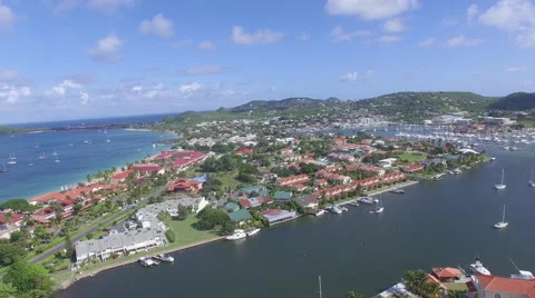 Panoramic view of bays in St Lucia Stock Footage 61848189