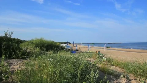 Panoramic view of the beach Stock Footage 99119280
