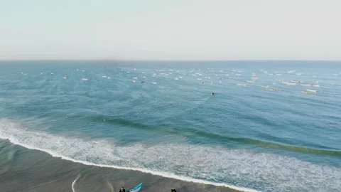 Panoramic view of the beach in Mauritania. Beach in Mauritania. Beach. View.  Stock Footage 137087865