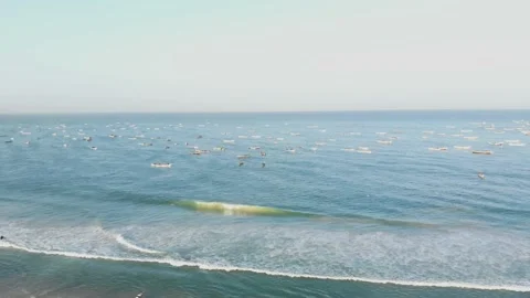 Panoramic view of the beach in Mauritania. Beach in Mauritania. Beach. View.  Stock Footage 137088017