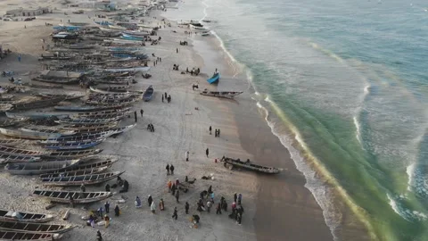 Panoramic view of the beach in Mauritania. Beach in Mauritania. Beach. View.  Stock Footage 137088069