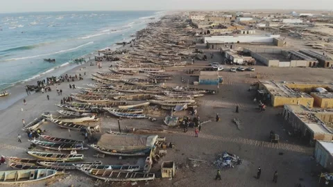 Panoramic view of the beach in Mauritania. Beach in Mauritania. Beach. View.  Stock Footage 137088170