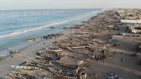 Panoramic view of the beach in Mauritania. Beach in Mauritania. Beach. View.  Stock Footage 137088211